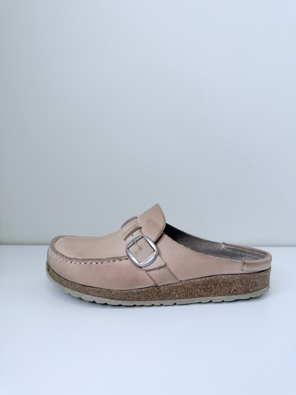 Birkenstock Rosita Pink Leather Clog Mule with Cork Footbed